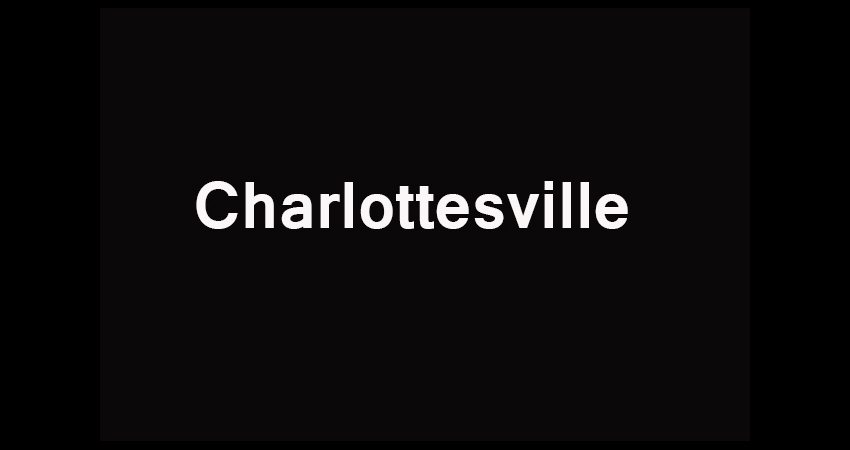 The word, "Charlottesville" in white letters on a black background.